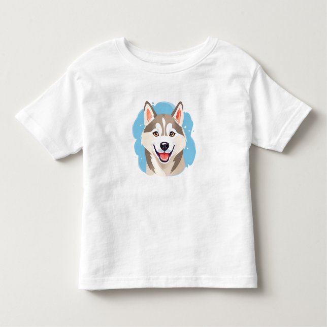 Cute Siberian Husky Dog Wolf Funny huskies Dog DAD Toddler T-Shirt (Front)