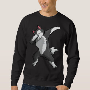 Cute Siberian Husky For Men Women Dabbing Huskies Sweatshirt