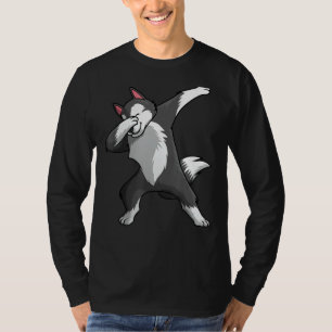 Cute Siberian Husky For Men Women Dabbing Huskies T-Shirt