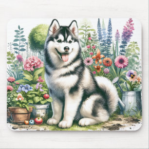 Cute Siberian Husky Mouse Pad