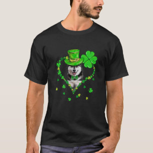 Cute Siberian Husky Saint Patrick's Day Dogs Dad M T-Shirt