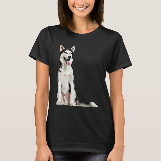 Cute Siberian Husky T-Shirt (Front)