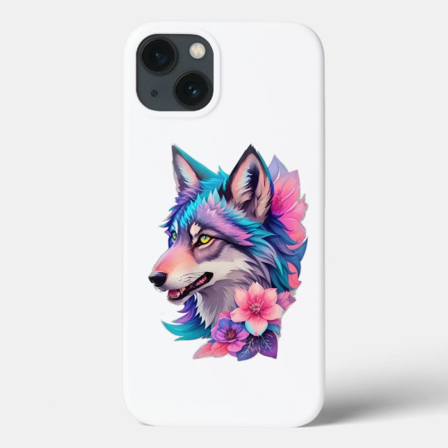 Cute Siberian Husky with flowersiPhone / iPad case (Back)