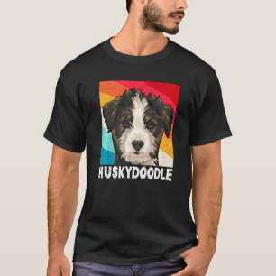 Cute Siberian Huskydoodle Art Retro Sociabl Huskyd T-Shirt