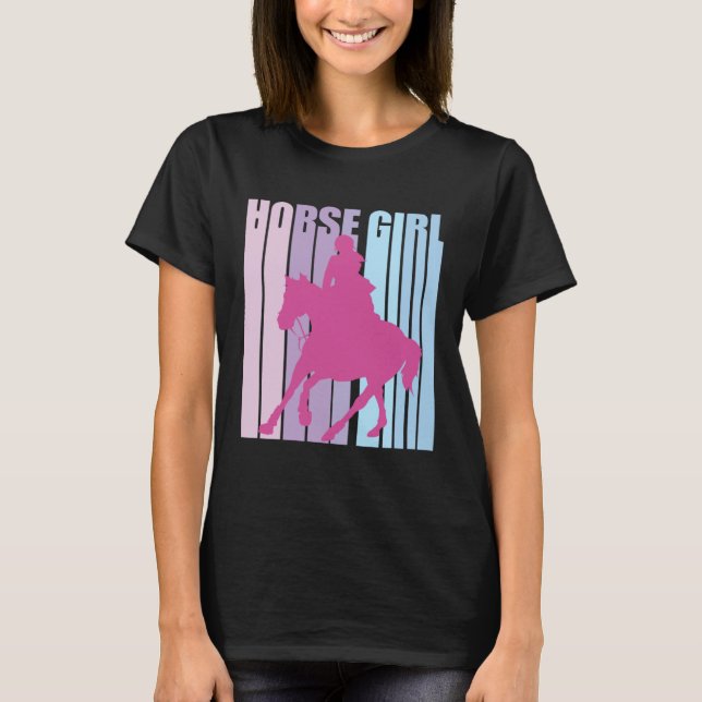 Cute Silhouette Horseback Rider Riding Funny Horse T-Shirt (Front)
