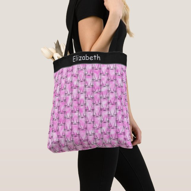 Cute Silhouette, Modern Pink Tote Bag (Close Up)