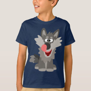 Cute Silly Cartoon Wolf Children T-Shirt