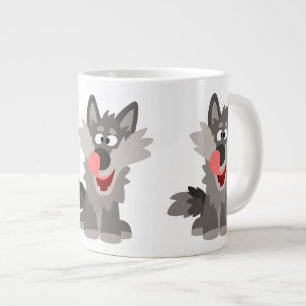 Cute Silly Cartoon Wolf Large Coffee Mug