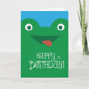 Cute Silly Frog Birthday Card