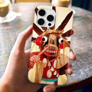 Cute silly funny face wood kachina doll photo iPhone case