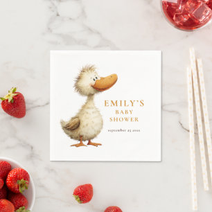 Cute Silly Goose Baby Shower Napkin