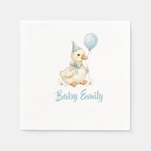 Cute Silly Goose Baby Shower Personalised Napkins