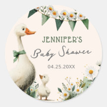 Cute Silly Goose Baby Shower Stickers