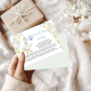 Cute Silly Goose Book for Baby Boy Shower Card