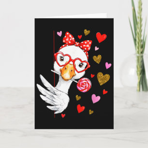 Cute Silly Goose Coquette Bow Valentine's Day Men Card