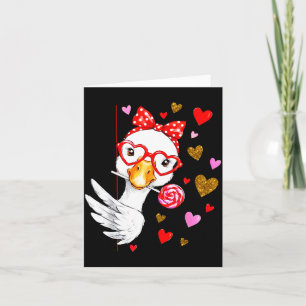Cute Silly Goose Coquette Bow Valentine's Day Men Card