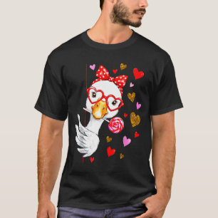 Cute Silly Goose Coquette Bow Valentine's Day Men T-Shirt