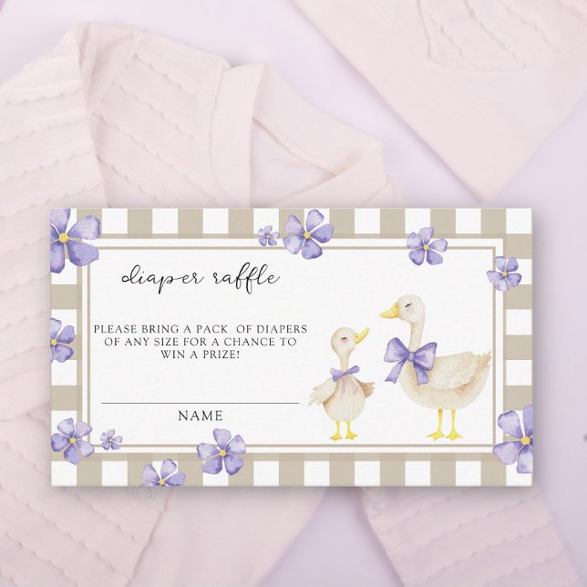 Cute silly goose - diaper raffle ticket enclosure card (Creator Uploaded)