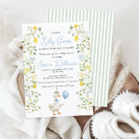 Cute Silly Goose Floral Baby Boy Shower