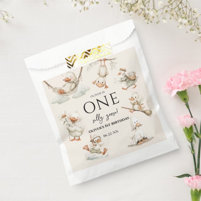 cute Silly Goose ,One Silly Goose 1st Party Favour Bag (Sealed)