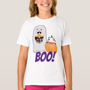 Cute Silly Halloween Ghost Pumpkin Boo Kids T-Shirt