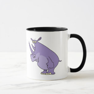 cute silly purple rhino rhinoceros cartoon mug