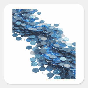 Cute Silver BLUE COINS OF INFINITY Square Sticker