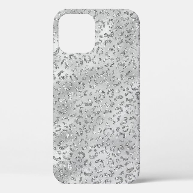 Cute Silver Cheetah Leopard Skin Print Pattern Case-Mate iPhone Case (Back)