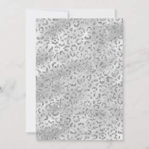 Cute Silver Cheetah Leopard Skin Print Pattern Invitation