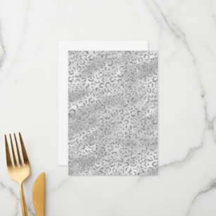 Cute Silver Cheetah Leopard Skin Print Pattern Menu