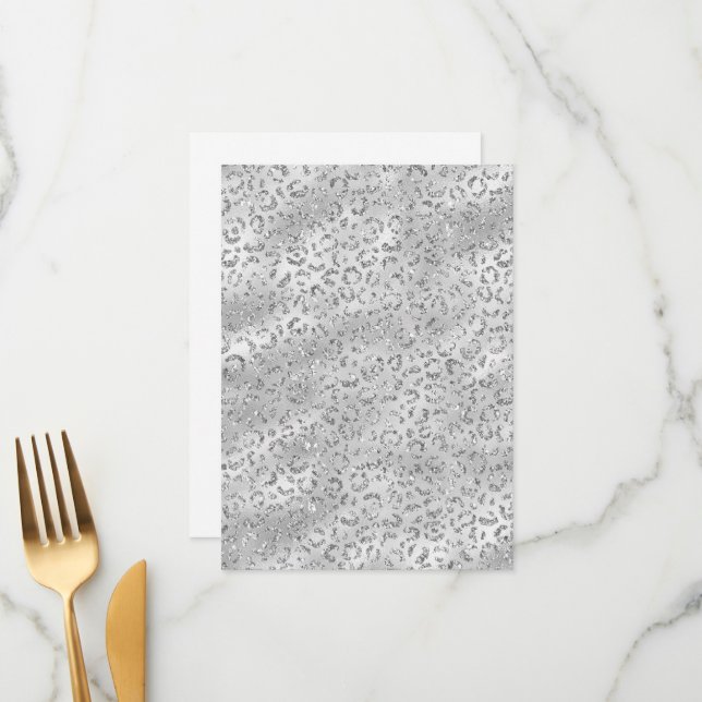 Cute Silver Cheetah Leopard Skin Print Pattern Menu (Front/Back In Situ)