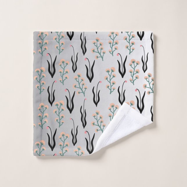 Cute silver flower watercoler wash cloth (Wash Cloth)