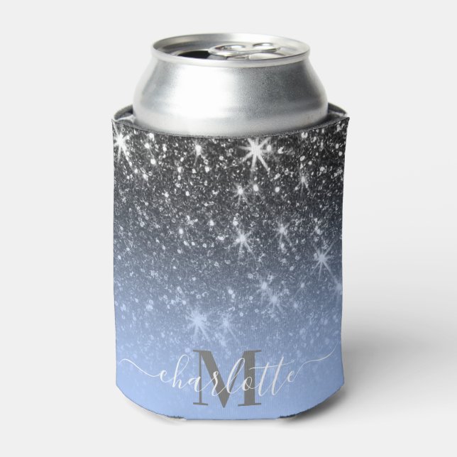 Cute Silver Glitter Can Cooler (Can Front)