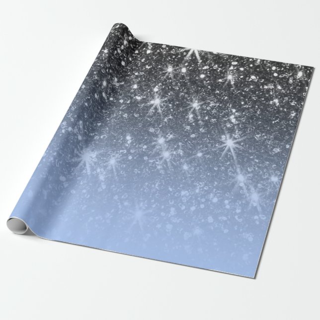 Cute Silver Glitter Wrapping Paper (Unrolled)