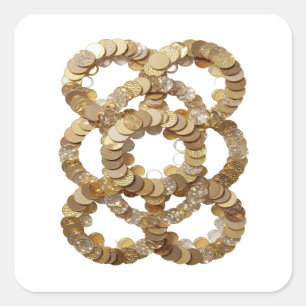 Cute Silver GOLDEN RINGS Sticker Design