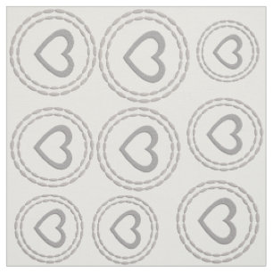 Cute Silver Hearts  Pattern Fabric