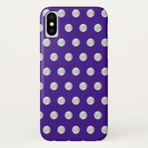 Cute silver polka dots iPhone x case