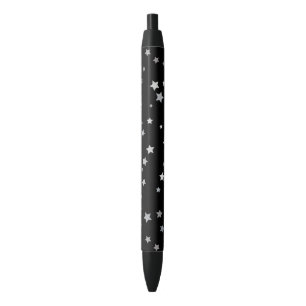 Cute Silver Stars pattern Any background color Black Ink Pen