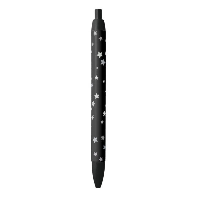 Cute Silver Stars pattern | Any background colour  Black Ink Pen (Front Vertical)