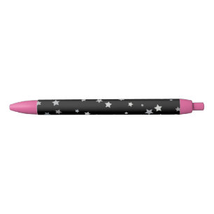 Cute Silver Stars pattern Any background colour Black Ink Pen