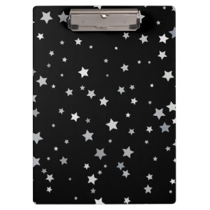 Cute Silver Stars pattern Any background colour Clipboard