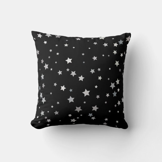 Cute Silver Stars pattern | Any background colour  Cushion (Front)