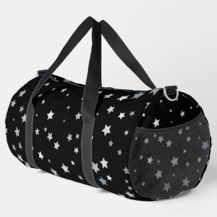 Cute Silver Stars pattern Any background colour Duffle Bag