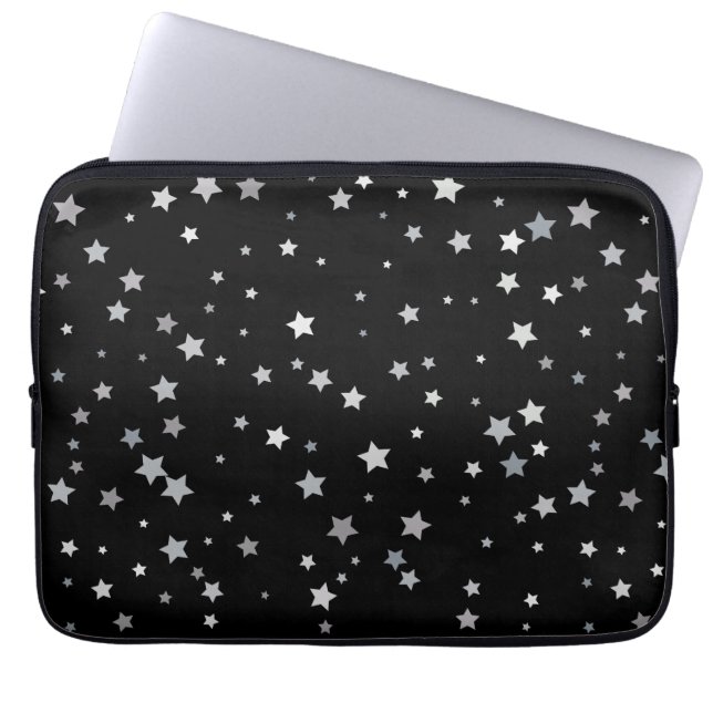 Cute Silver Stars pattern | Any background colour  Laptop Sleeve (Front)