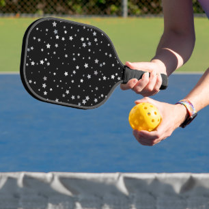 Cute Silver Stars pattern   Any background colour  Pickleball Paddle