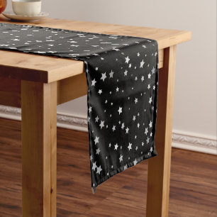 Cute Silver Stars pattern Any background colour Short Table Runner