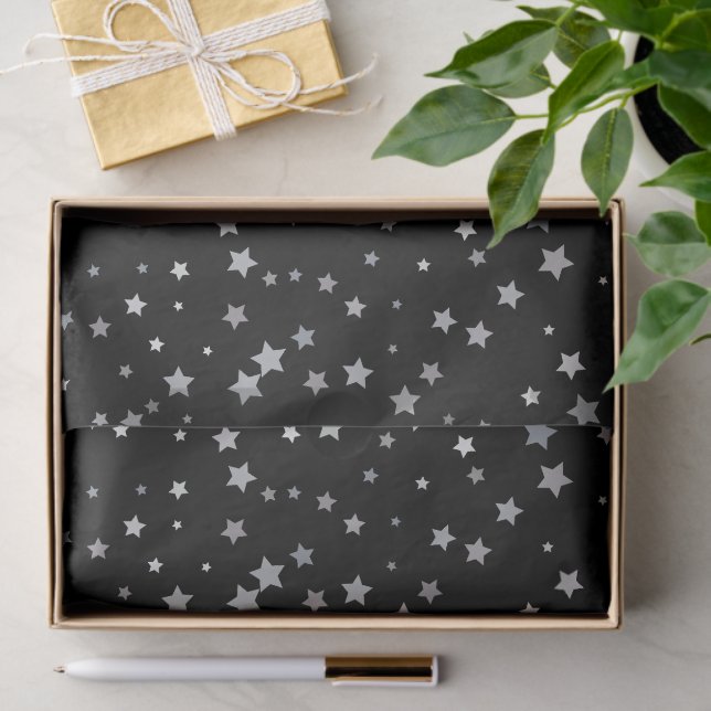 Cute Silver Stars pattern | Any background colour  Tissue Paper (Gift)
