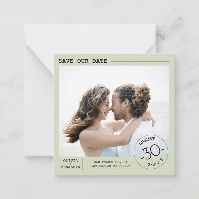 Cute Simple and Elegant Save the Date Photo Card (Front)