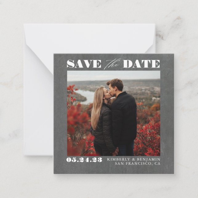 Cute Simple and Elegant Save the Date Photo Card (Front)