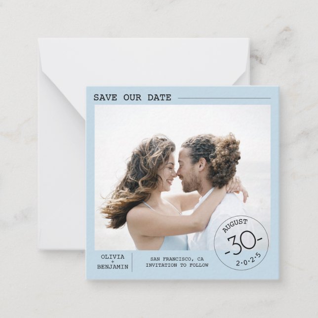 Cute Simple and Elegant Save the Date Photo Card (Front)